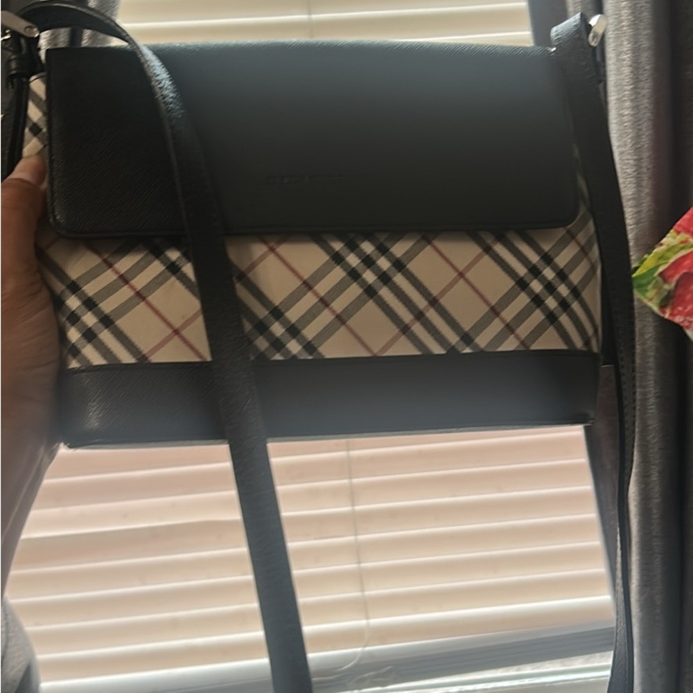 Burberry Black and Cream Check Crossbody Bag - Picture 8 of 15
